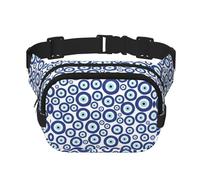 Evil Eyes Square Double-Layer Waist Bag with All-Over Print,Durable Twill Fabric, Multi-Pocket Fanny Pack for Outdoor Sports Travel