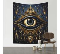 Evil Eyes Talisman Magic Gold Tapestry Wall Hanging 130x150cm 60x51in