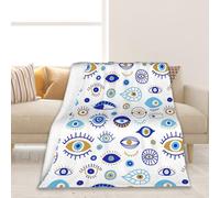 Evil Eyes Throw Blanket Soft Warm Cozy Lightweight Flannel Blanket for Bedding Sofa Travel 50"X60"