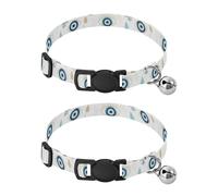 Evil Eyes White Easy to Clean Puppy Collar 2 Pack Collars for Cats