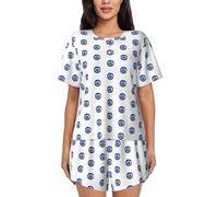 Evil Eyes Womens Pajama Sets Comfy Short Sleeve Sleepwear Tops And Shorts Cute Pjs 2 Piece Lounge Set S-Xxl, Black, L
