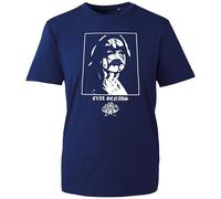Evil Genius Graphic Tee - Artwork with Distinctive Face Design - Unisex T-Shirt for Fans of Alternative and Edgy Fashion (Navy, 2XL Years)