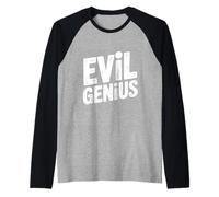 Evil Genius Mastermind Humor for Brainy Individuals Raglan Baseball Tee