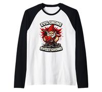 Evil Gnome Dark Gnome Goth Gnome Funny Gnome Garden Gnome Raglan Baseball Tee