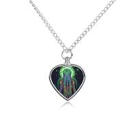 Evil God Glowing Cremation Heart Urn for Ashes Necklace Memorial Jewelry Pendant for Pet Cat Dog