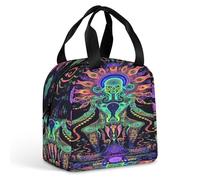 Evil God Psychedelic Funny Insulated Bag Lightweight Reusable Lunch Box Printed Tote Bags for Adult Men Women