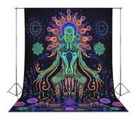 Evil God Psychedelic Funny Photography Backdrop Background Washable Photo Studio Backdrops for Party Video Shooting