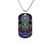 Evil God Psychedelic Memory Necklace Jewelry Hip Hop Chain Pendant Statement Necklaces for Men Women 23.6in（60cm）