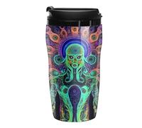 Evil God Psychedelic Portable Coffee Cups Insulated Mug Water Tumbler with Lid Sealed for Hot Cold Drinks 250ml