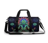 Evil God Psychedelic Sport Gym Bag with Double Zipper Lightweight Travel Duffle Bags Weekender Overnight Backpack