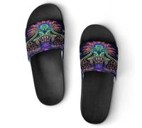 Evil God Psychedelic Unisex Summer Sliders Waterproof Beach Slippers Lightweight Anti Slip House Shoes