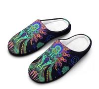 Evil God Psychedelic Women's Cotton Slippers Indoor Outdoor House Shoes Warm Gift for Travel Bedroom Hotel 7-8（39-40