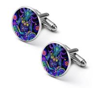 Evil God Psychedelics Cufflinks for Men Women Cuff Links Tuxedo Shirt Personalised Printed Jewelry Accessories
