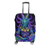 Evil God Psychedelics Suitcase Cover Travel Luggage Elastic Washable Baggage Covers Fits 19-32 Inch