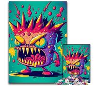 Evil Graffiti Creature Jigsaw Puzzles for Adults 1000 Piece Wooden Jigsaw Puzzles for Adults Family Activity, DIY Home Decor, 50x75CM/19.68x29.52inch