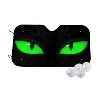 Evil Green Eyes Wind Sun Shade for Car Sun Visor Foldable Vehicle Sunshade 30x55 Inch