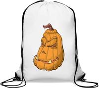 Evil Halloween Pumpkin Gym Sack Casual Drawstring Bag White