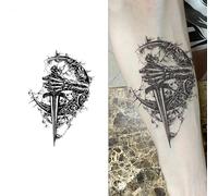 Evil Hand Herbal Tattoo Sticker, Semi-Permanent, Non-Reflective, Waterproof, Realistic, No Color Loss, Lasts 2 Weeks, Fake Tattoo, Temporary Tattoo(2pcs)