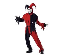 Evil Jester Costume Red & Black Adult
