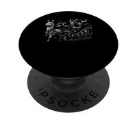 Evil Krampus with Creepy Llama Sleigh Dark Christmas PopSockets Adhesive PopGrip