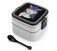Evil Lady Bento Lunch Box Adults Lunchbox 1L Food Storage Containers with Lids and Spoon