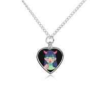 Evil Lady Urn Necklace for Ashes Pet Dog Cat Cremation Jewellery Alloy Memorial Keepsake Pendant