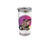 Evil Looking Pig on Motorcycle Motorbike Gang Stainless Steel Insulated Tumbler