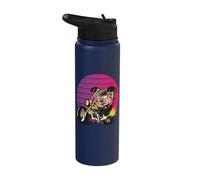 Evil Looking Pig on Motorcycle Motorbike Gang Stainless Steel Insulated Water Bottle