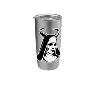 Evil Nun Devil Horns Blackwork Stainless Steel Insulated Tumbler