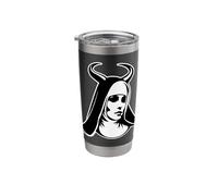 Evil Nun Devil Horns Blackwork Stainless Steel Insulated Tumbler