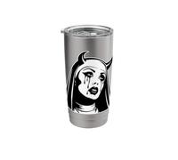 Evil Nun Vampire Devil Horns Gothic Blackwork Stainless Steel Insulated Tumbler