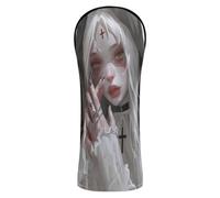 Evil Nun White Golf Club Head Cover Set Pu Leather with Interchangeable No. Tags for Driver Fairway Wood Hybrids
