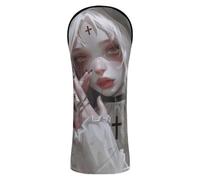 Evil Nun White Head Covers for Golf Clubs Headcover with Interchangeable No. Tags for Woods and Driver Fairway Hybrid