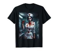 Evil nurse hottie, female serial killer, halloween design. T-Shirt
