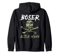 Evil Old Man Camouflage Skull Backprint Zip Hoodie