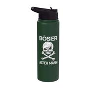 Evil Old man Skull and Bones Stainless Steel Insulated Water Bottle