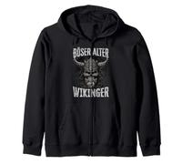 Evil Old Viking Norse Mythology Design Zip Hoodie