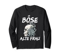 Evil Old Woman Vintage Skull with Sarcastic Saying Long Sleeve T-Shirt