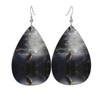 Evil Owl Patterned leather earrings, women's earrings, suitable for daily wear, party and date