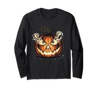 Evil Pumpkin Eyeball Smoke Long Sleeve T-Shirt