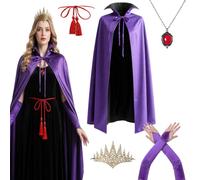 Evil Queen Costume Snow Stepmother Cosplay Outfits Purple Cape Halloween Carnival Party