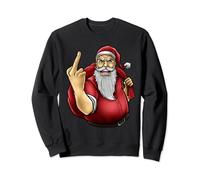 Evil Santa Funny Middle Finger - Merry Kiss My Ass Sweatshirt