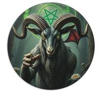 Evil Sheep 1000 Piece Round Jigsaw Puzzle Animals Das Tier Wild Animals Beast All Ages Gift Puzzle Stress Relief Relaxing Activity Home Decor 1000pcs (67.5x67.5cm)