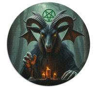 Evil Sheep 1000 Piece Round Puzzle Animals Das Tier Wild Animals Beast Relaxing Activity Stress Relief Puzzle for Families Home Decor Creative Challenge 1000pcs (67.5x67.5cm)