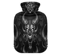 Evil Skeleton Hot Cold Water Bottle with Fleece Cover PVC Hot Water Bag 2 Liter