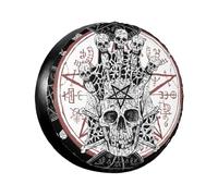 Evil Skull and Magic Seal Print Spare Tire Cover Wheel Protectors Waterproof Sunproof Tire Cover for Trailers Universal Fit for Trailer,RV,SUV,Crossover,Camper,Truck 15 inch