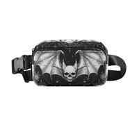 Evil Skull Black Fashion Crossbody Bag Waist Packs for Women Men Teens Water Resistant Running Belt Bag Waist Pack with Adjustable Strap for Travel Gym Work