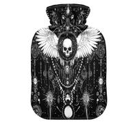 Evil Skull Black Gothic Cute hot Water Bottle with Soft Cover, 2L Water Bottle Bag for Neck Shoulder Warmer, Neck Shoulder Warmer