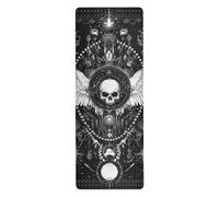 Evil Skull Black Gothic yoga mat foldable for hot yoga printed, non slip, towel for yoga mat with bag for carrying tapete para ejercicio 71x26 inches