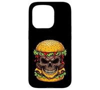 Evil Skull Burger Horror Foodie Aesthetic Graphic Halloween Case for iPhone 15 Pro